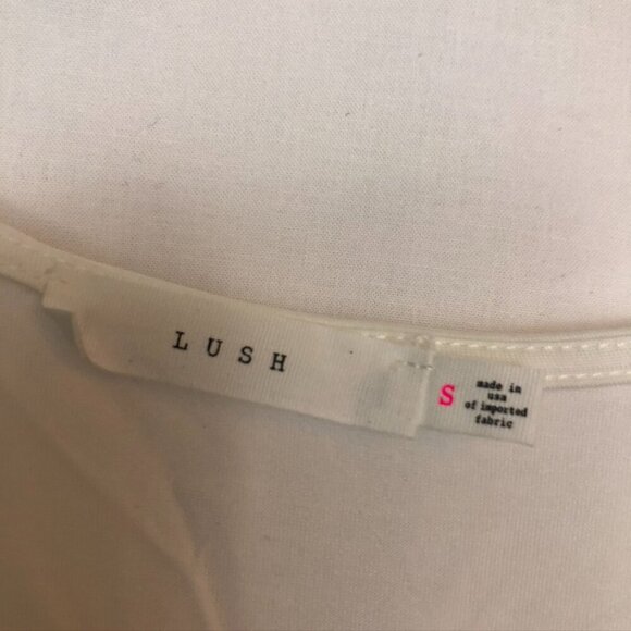 LUSH Front Drawstring Cami Solid Cream Ivory Bow Sleeveless Modal Rayon Tank Top - Picture 4 of 8